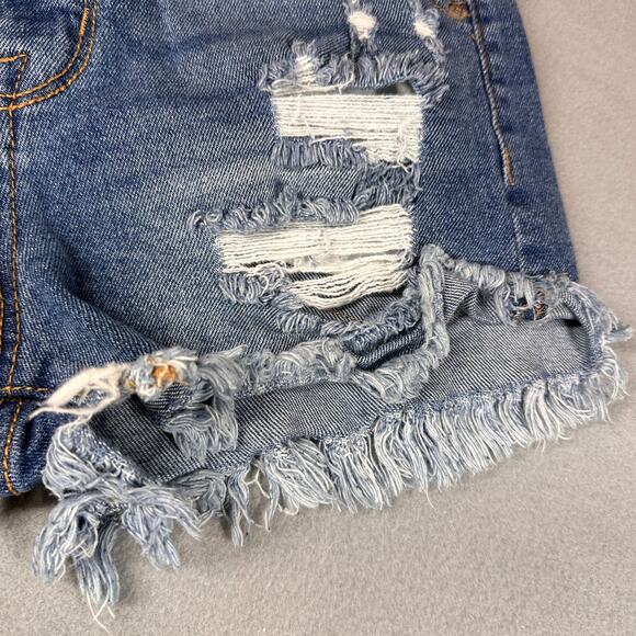 Mossimo Supply Co Jean Shorts Womens 6 High Rise Distressed Frayed Hem Denim - Picture 7 of 11